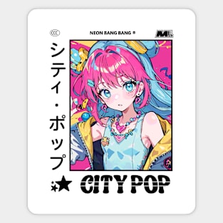 Retro Manga City Pop Vaporwave Aesthetic Anime #12 Magnet